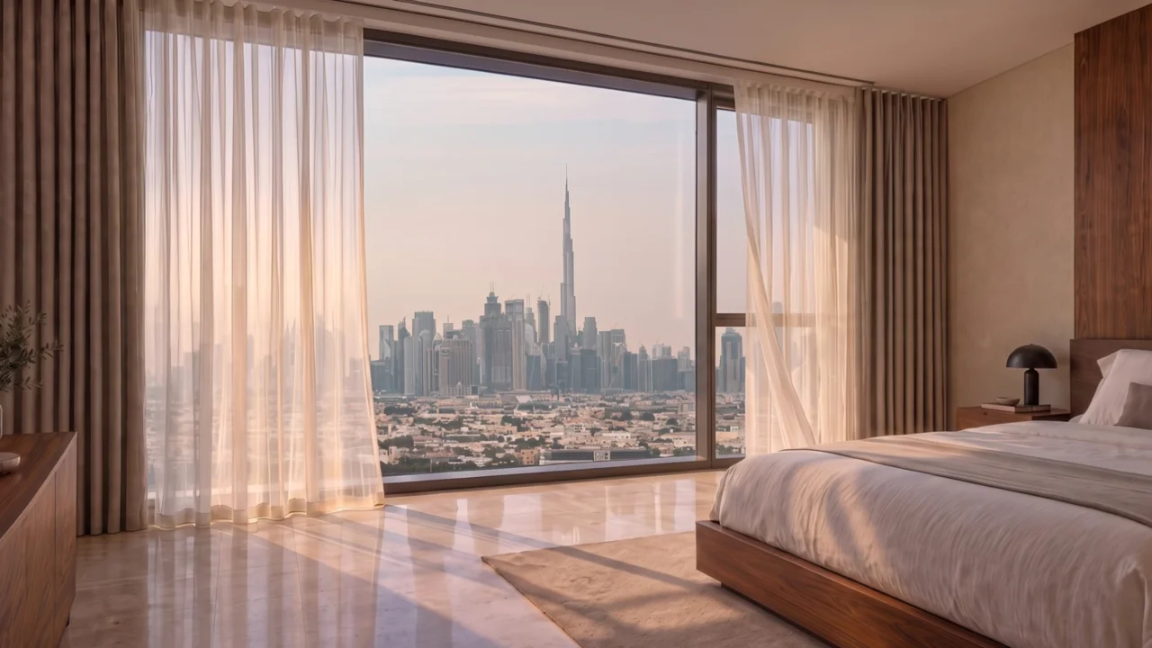Double Layer Curtains — Time Furniture Dubai