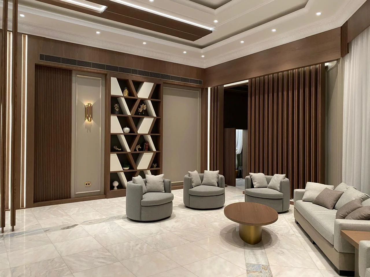 Custom villa sofas in neutral upholstery by Time Furniture