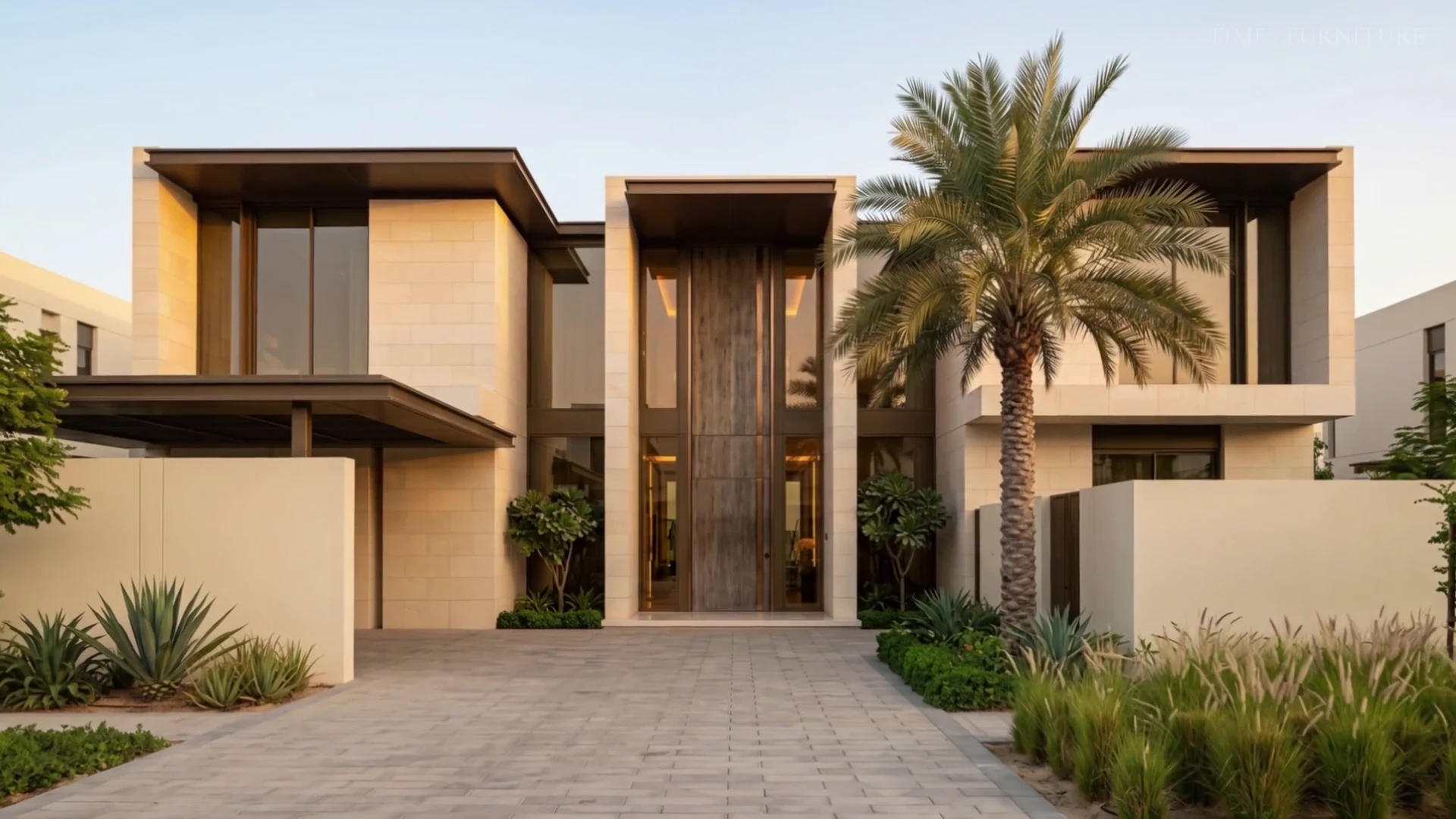 Cinematic tour through a complete Dubai villa interior — living, dining, kitchen and bedroom