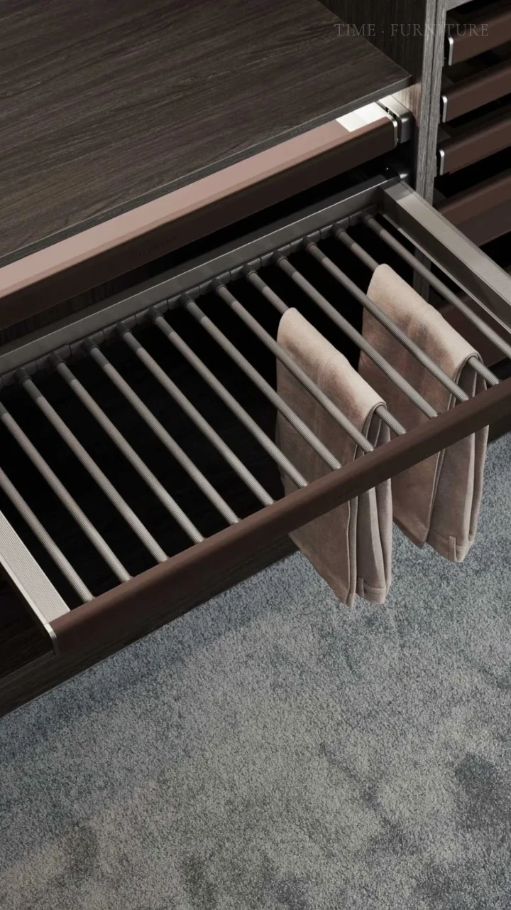 HIGOLD pull-out trouser rack wardrobe accessory in motion